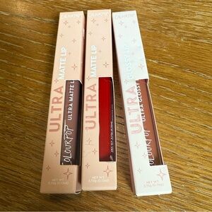 ColourPop Ultra Matte and Glossy Lip Trio - Deep Red and Warm Colors NEW